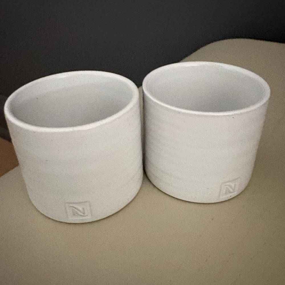Nespresso Stoneware Candle Holders (Set of 2) | Minimalist Ribbed Ceramic